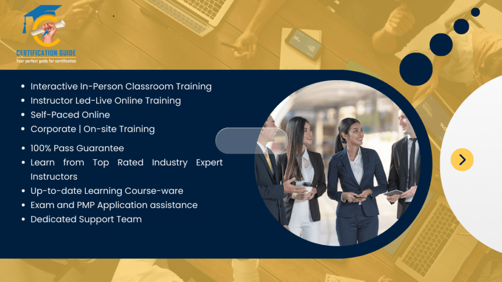 Project management professional certification course in Fargo, ND with instructor-led classroom and online PMP training options