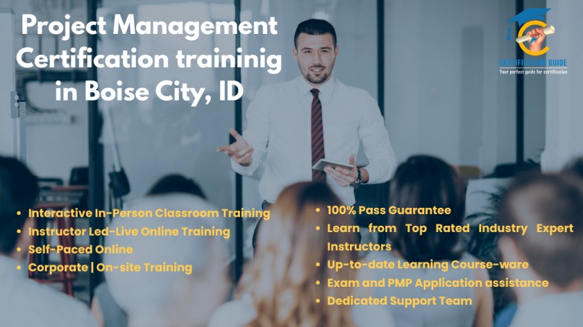 PMP certification training in Boise City ID with instructor-led project management classroom session