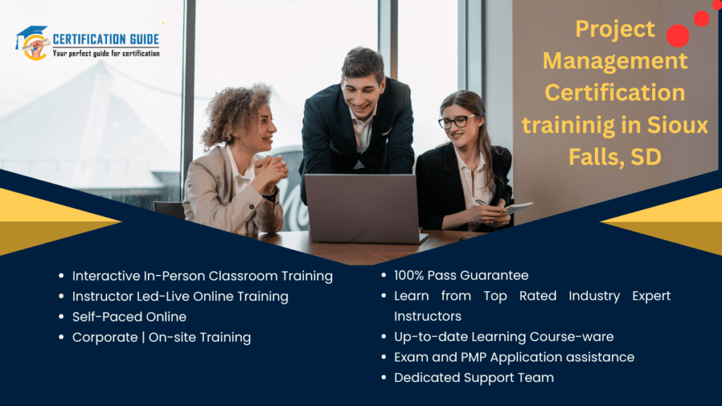 Project management certification training in Sioux Falls, SD with instructor-led PMP classes and online learning options